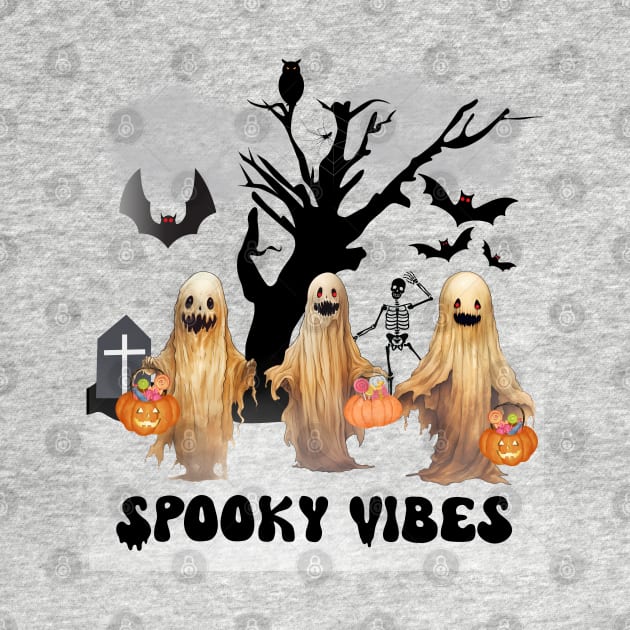 Spooky Vibes Halloween Shirt by TeeShop Designs